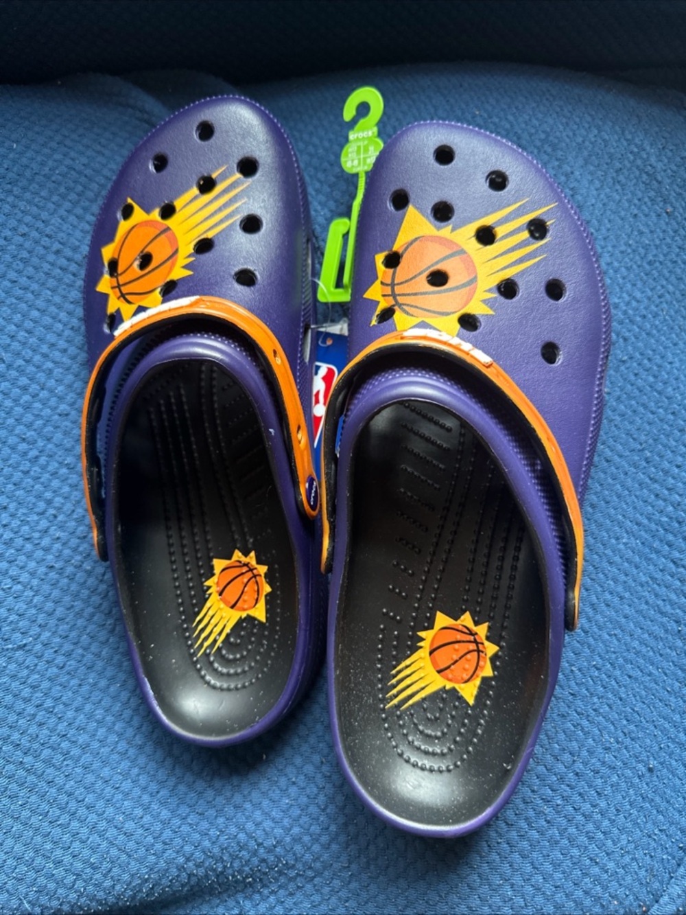 Crocs Men’s NBA Phoenix Suns Classic Clogs, SZ 13 M Basketball Purple Orange
